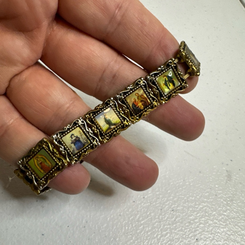 Vintage Religious panel Bracelet Saints